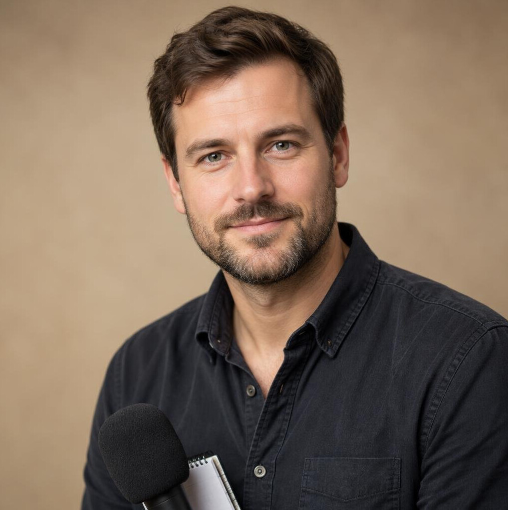 Portrait of a bearded man looking at the camera