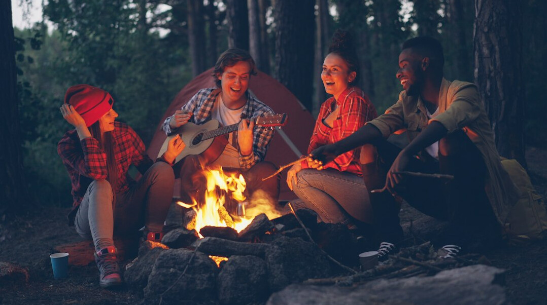 group of friends storytelling